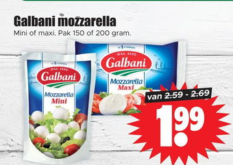 Dirk Galbani mozzarella aanbieding