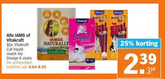 Albert Heijn Alle IAMS of Vitakraft aanbieding