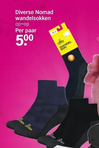 Albert Heijn Diverse Nomad wandelsokken per paar aanbieding