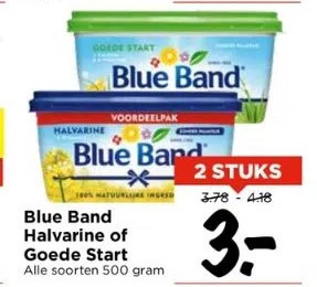 Vomar Voordeelmarkt Blue band halvarine of goede start aanbieding