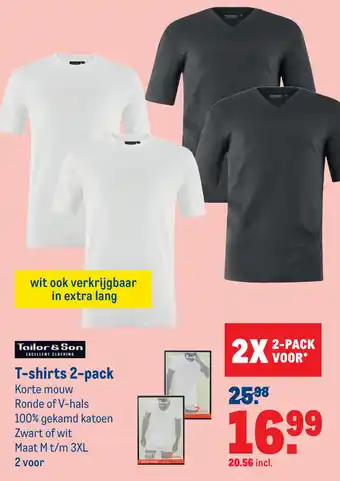 Makro T-shirts 2-pack Korte mouw aanbieding