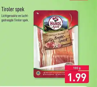 ALDI Tiroler Spek 100g aanbieding