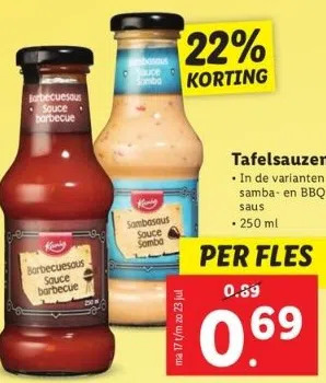 Lidl Tafelsauzen aanbieding
