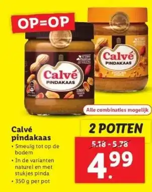 Lidl Calvé pindakaas aanbieding