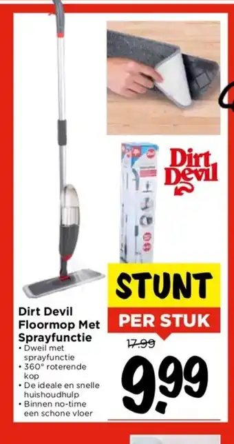 Vomar Voordeelmarkt Dirt Devil Floormop Met Sprayfunctie aanbieding