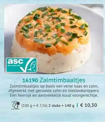 Bofrost Zalmtimbaaltjes 100 gram aanbieding