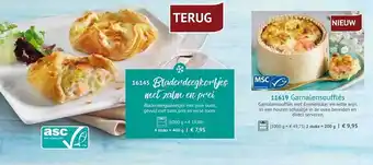 Bofrost Bladerdeegkorfjes Met Zalm En Prei Of Garnalensoufflés 200 gram aanbieding