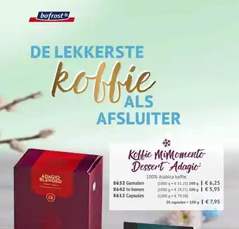 Bofrost Koffie Mimomento Dessert Adagio 200 gram aanbieding