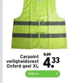 GAMMA Carpoint veiligheidsvest oxford geel xl aanbieding
