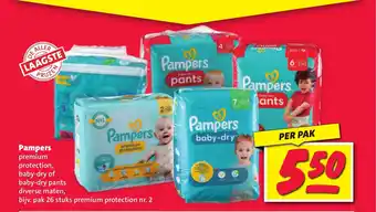 Nettorama Pampers premium protection, baby-dry of baby-dry pants aanbieding