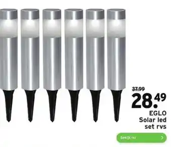 GAMMA Eglo solar led set rvs aanbieding