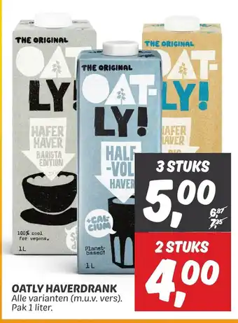 Dekamarkt OATLY HAVERDRANK Alle varianten (m.u.v. vers). Pak 1 liter. aanbieding