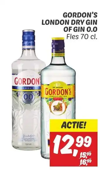 Dekamarkt GORDON'S LONDON DRY GIN OF GIN 0.0 Fles 70 cl. aanbieding