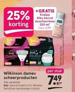 Etos Wilkinson dames scheerproducten aanbieding