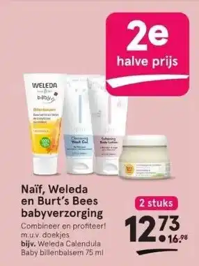 Etos Naïf, weleda en burt's bees babyverzorging aanbieding