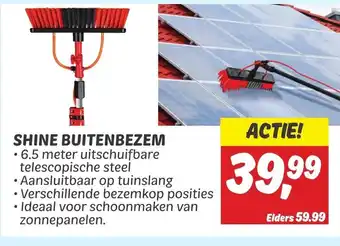 Dekamarkt SHINE BUITENBEZEM .6.5 meter uitschuifbare telescopische steel aanbieding