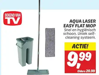 Dekamarkt AQUA LASER EASY FLAT MOP Snel en hygiënisch schoon. Uniek self-cleaning systeem. aanbieding