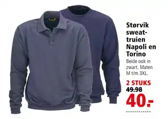 Welkoop Størvik sweat- truien Napoli en Torino aanbieding