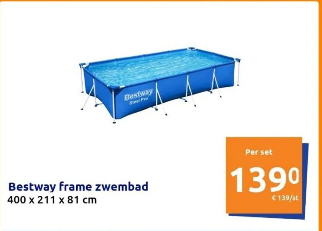 Bestway frame zwembad 400 x 211 x 81 cm aanbieding bij Action
