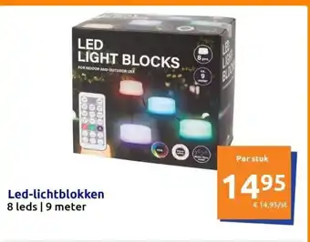 Action Led-lichtblokken 8 leds | 9 meter aanbieding