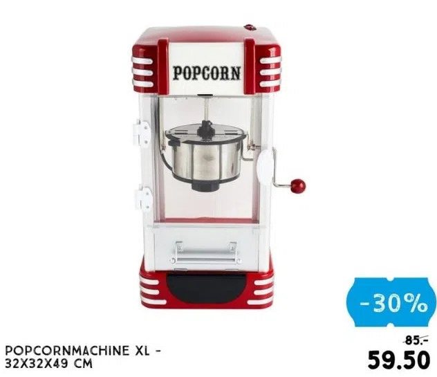 Popcornmachine xl 32x32x49 cm aanbieding bij Xenos