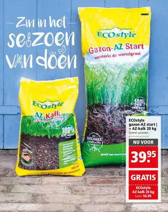 Welkoop ECOstyle gazon-AZ start| + AZ-kalk 20 kg aanbieding