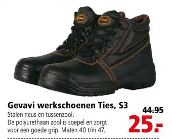 Welkoop Gevavi werkschoenen Ties, S3 aanbieding