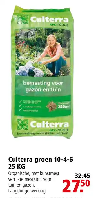 Welkoop Culterra groen 10-4-6 25 KG aanbieding