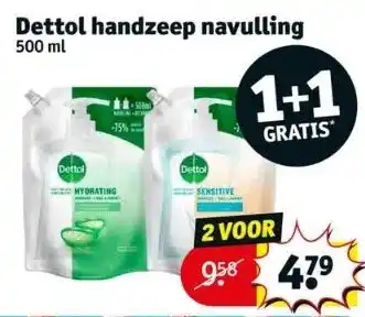 Kruidvat Dettol handzeep navulling aanbieding