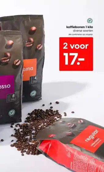 HEMA Koffiebonen 1 kilo aanbieding