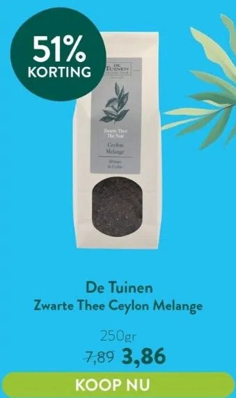 Holland & Barrett Zwarte thee ceylon melange aanbieding