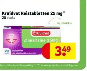 Kruidvat Kruidvat reistabletten 25 mg** aanbieding