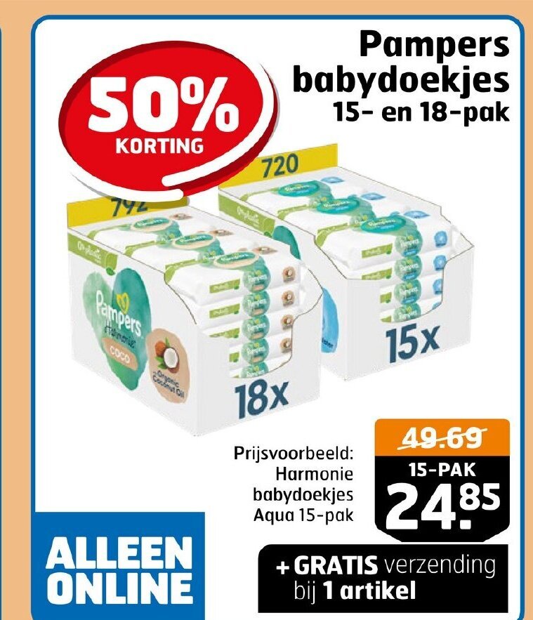 Pampers Babydoekjes Grootverpakking 15-Pak En 24-Pak Aanbieding bij Kruidvat