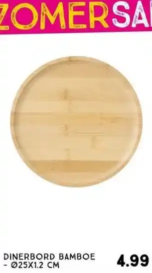 Xenos Dinerbord bamboe - ø25x1.2 cm aanbieding