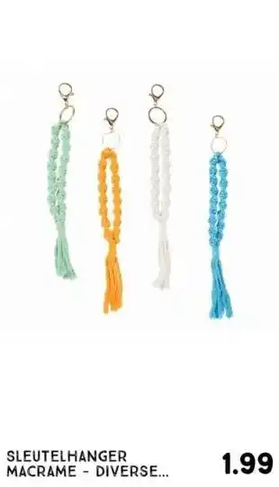 Xenos Sleutelhanger macrame - diverse varianten - 20 cm aanbieding