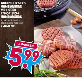 Boon`s Markt Angusburgers, hamburgers met spek en/of bio+ hamburgers aanbieding