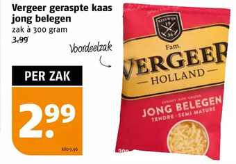 Poiesz Vergeer geraspte kaas jong belegen aanbieding