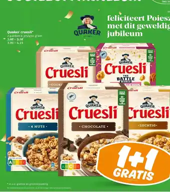 Poiesz Quaker cruesli* aanbieding