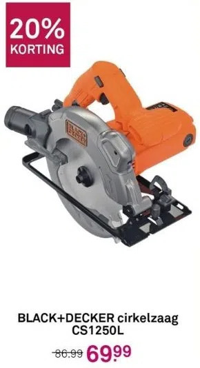 Karwei Black+decker cirkelzaag cs1250l aanbieding
