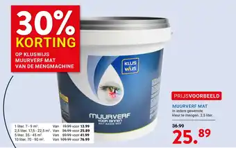 Kluswijs Muurverf mat aanbieding