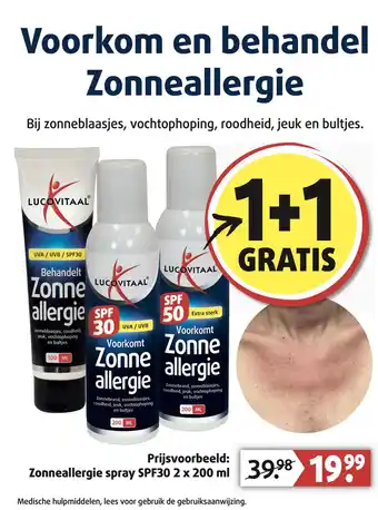 Lucovitaal Zonneallergie spray spf30 aanbieding