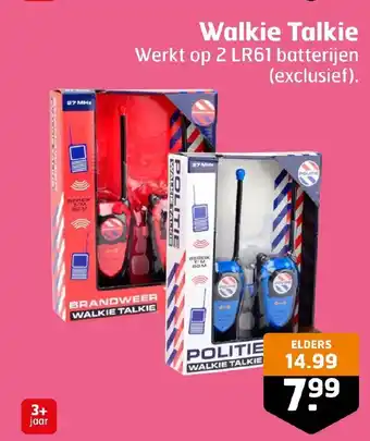 Trekpleister Walkie Talkie Werkt op 2 LR61 batterijen (exclusief). aanbieding