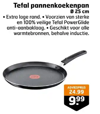 Trekpleister Tefal pannenkoekenpan Ø 25 cm aanbieding