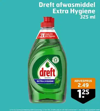 Trekpleister Dreft afwasmiddel Extra Hygiene 325ml aanbieding