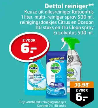 Trekpleister Dettol reiniger  Oceaan 2 x 110 stuks aanbieding