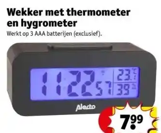 Kruidvat Wekker met thermometer en hygrometer aanbieding