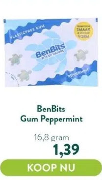 Holland & Barrett Gum peppermint aanbieding