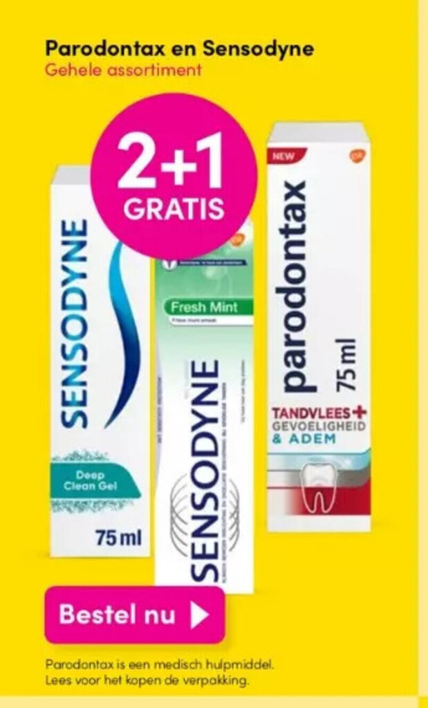 Parodontax en Sensodyne Gehele assortiment aanbieding bij DA