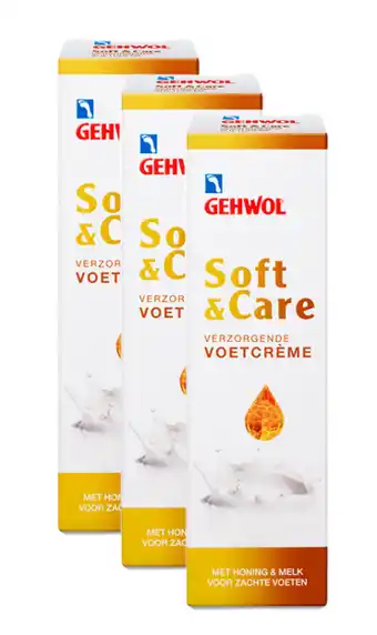 De Online Drogist Gehwol voetcreme soft & care voordeelverpakking 3x75ml aanbieding