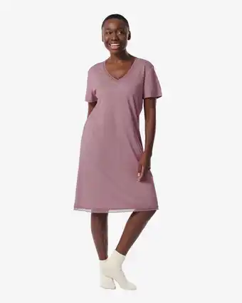 HEMA Hema dames nachthemd met viscose mauve (mauve) aanbieding